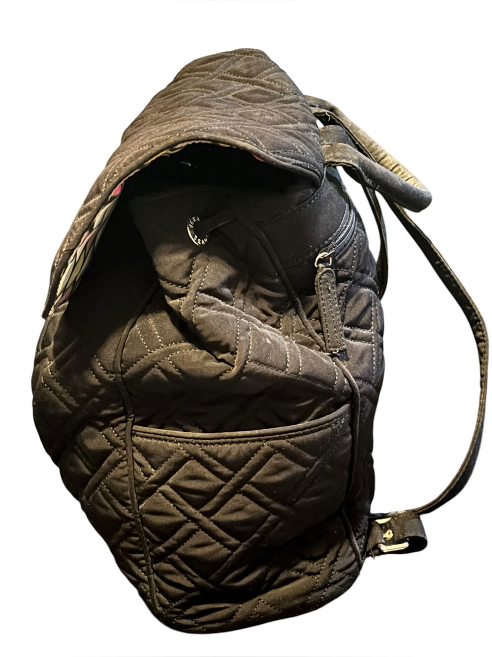 Vera Bradley Black Quilted Drawstring Bag
